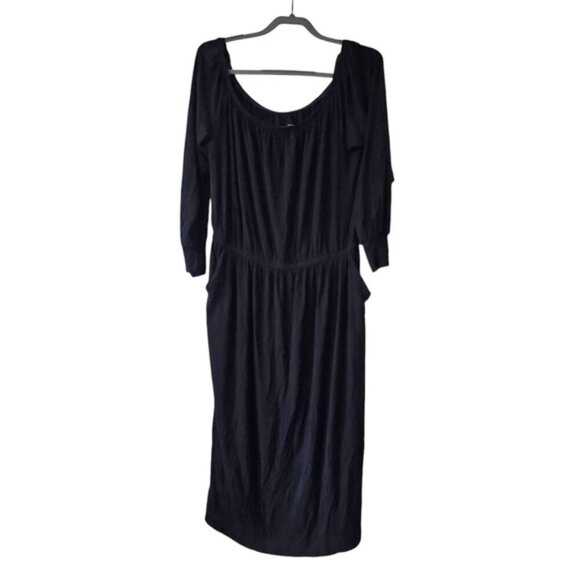 Torrid Supersoft Black Jersey Lounge Minimalist Stretch Goddess Midi Dress XL - Picture 3 of 8